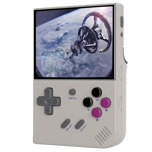 RG35XX Plus Handheld Game Console 3.5 Inch IPS Screen Linux 64G +128G TF Card with 10000+ Games Classic Emulator Retro Video Handheld Games Consoles Preinstalled Video Games with Case (Gray)