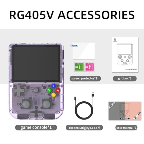 RG405V Retro Handheld Game Console ,Android 12 System Built-in 128G TF Card 3172 Games 4.0 Inch IPS Touch Screen Support 5G WiFi Bluetooth 5.0 with 128G TF Card 3154 Games 5500mAh Battery New Unisoc