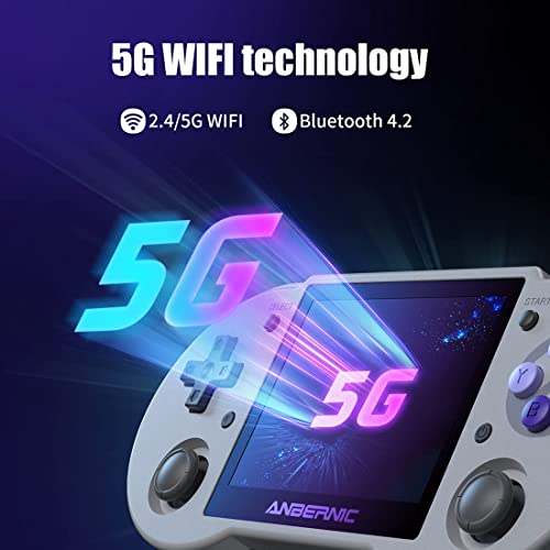 ANBERNIC RG353P Handheld Game Console Support 5G WiFi 4.2 Bluetooth Dual OS +Android 11, Linux RK3566 64BIT 64G TF Card 4452 Classic Games 3.5 Inch IPS Screen 3500mAh Battery