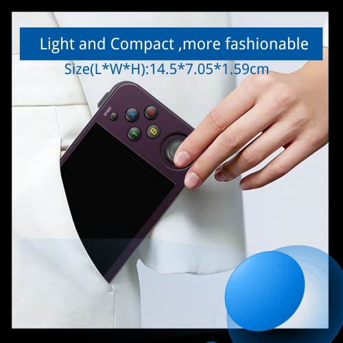 RG353M Handheld Game Console Aluminum Alloy CNC Support Dual OS Android 11+ Linux, 5G WiFi 4.2 Bluetooth 3.5 Inch IPS Multi-Touch Screen 64G TF Card 4420+ Classic Games