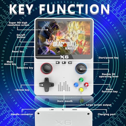 Handheld Retro Game Console with 32G TF Card ,Preloaded 10,000+ Games, Retro Gaming Console Supported 11 Emulators 3.5-inch IPS Screen (White)