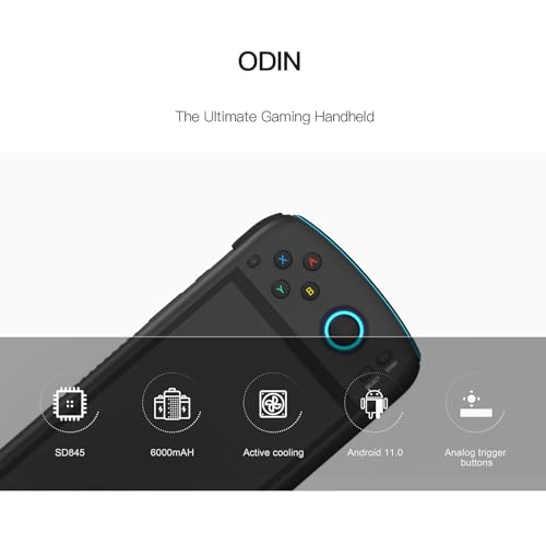 AYN Odin Pro Retro Game Handheld Console, SD845 Android Retro Game Console Multiple Emulators Console FHD 1080P LCD 6600mAh Fast Charging Gaming Console (128GB, Black)