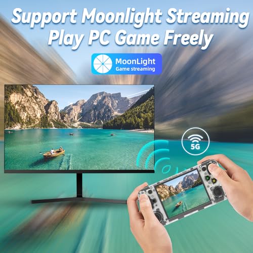 RG35XX H Linux Retro Handheld Game Console 35xx H with a 64G Card Pre-Loaded 5570 Games,RG35XXH 3.5'' IPS Screen Supports 5G WiFi Bluetooth HDMI and TV Output (ANBERNIC RG35XX H-White-New)