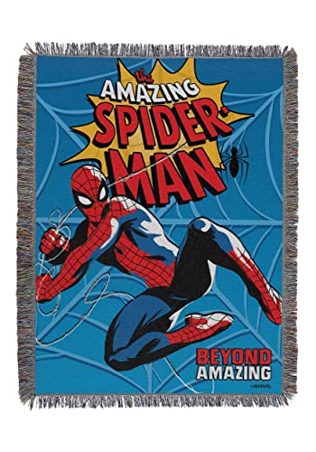 Northwest Spider-Man Woven Tapestry Throw Blanket, 48" x 60", Flying Webs