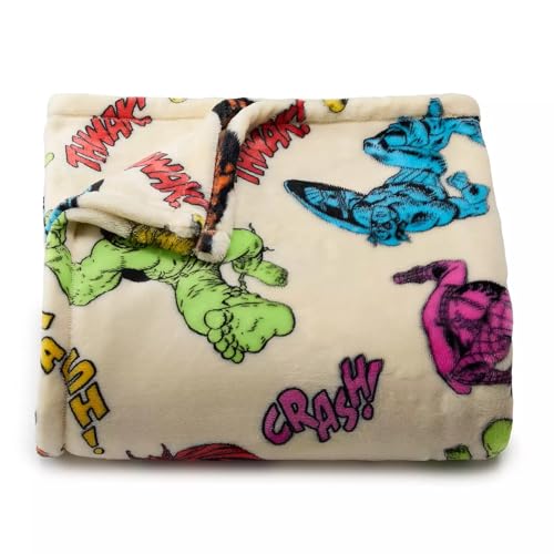 Avengers Blankets for Boys | Marvel Blankets and Throws | Super Soft Throw BlanketFor Kids | Oversized 5' x 6' (Marvel Retro Icons)