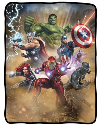 Seven Times Six Marvel Avengers Defenders of Earth Blanket 46" X 60" Flannel Fleece Throw