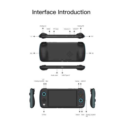 AYN Odin Pro Retro Game Handheld Console, SD845 Android Retro Game Console Multiple Emulators Console FHD 1080P LCD 6600mAh Fast Charging Gaming Console (128GB, Black)