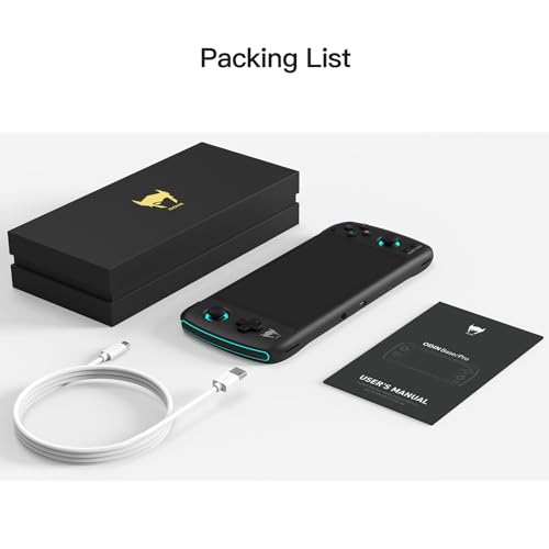 AYN Odin Pro Retro Game Handheld Console, SD845 Android Retro Game Console Multiple Emulators Console FHD 1080P LCD 6600mAh Fast Charging Gaming Console (128GB, Black)