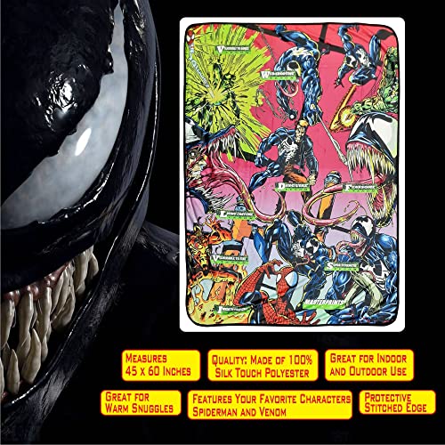 Marvel Venom Fleece Throw Blanket| Measures 60 x 45 Inches
