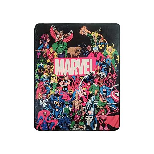 Marvel Universe Characters Legends Fleece Softest Comfy Throw Blanket for Adults | Measures 60 x 50 Inches