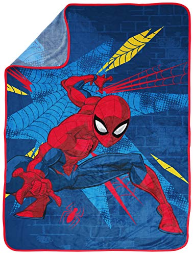 Jay franco Marvel Spiderman Off The Wall Throw Blanket - Measures 46 x 60 inches, Kids Bedding - Fade Resistant Super Soft Fleece (Official Marvel Product)