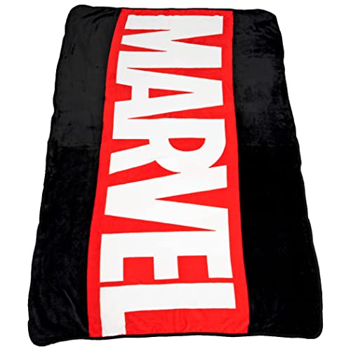 Surreal Entertainment Marvel Brand Text Logo Fleece Throw Blanket