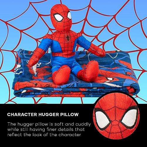 Northwest Character Hugger Pillow & Silk Touch Throw Blanket Set, 40" x 50", Spider-Man - Fearless Spidey
