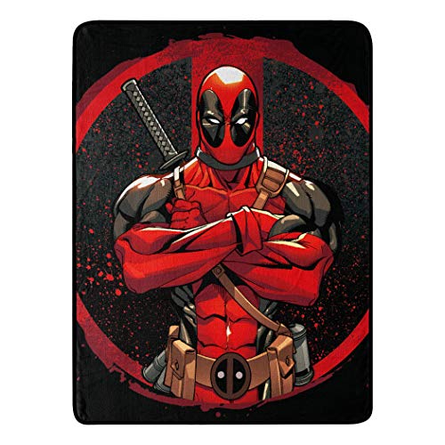 Northwest Deadpool Micro Raschel Throw Blanket, 46" x 60", Tough Guy