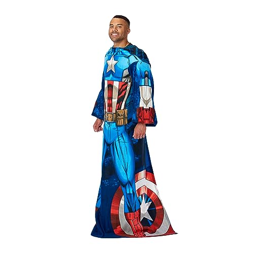 Northwest Comfy Throw Blanket with Sleeves, Adult (48 x 71 in), Captain America