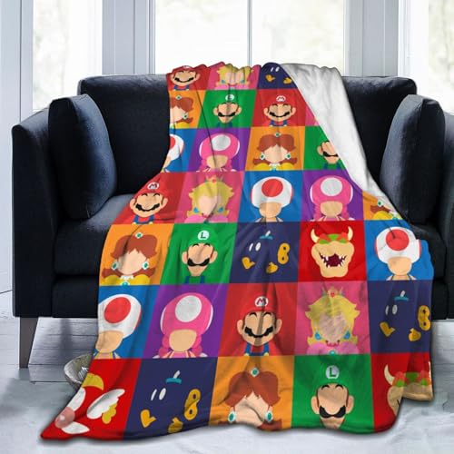 Super Blanket, Super Soft Warm Plush Blanket Cute Cartoon Character Print Blanket for Sofa Bedroom-2-50 * 40"