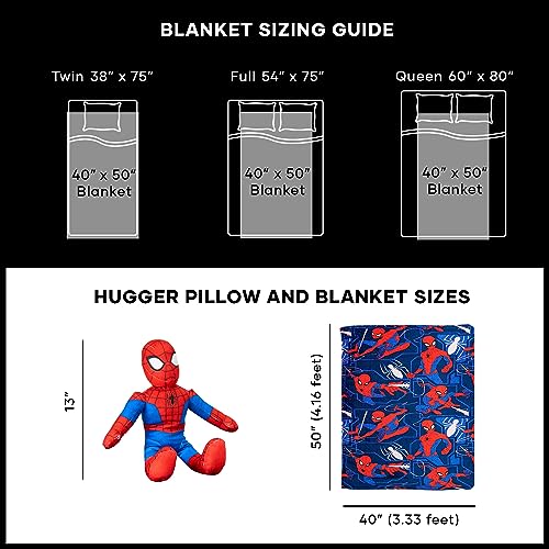 Northwest Character Hugger Pillow & Silk Touch Throw Blanket Set, 40" x 50", Spider-Man - Fearless Spidey