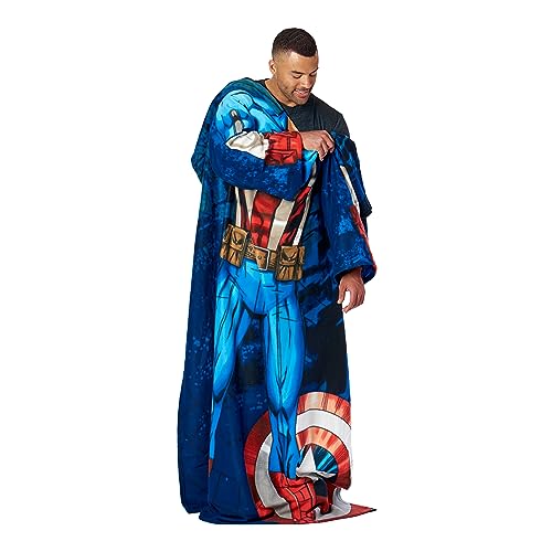 Northwest Comfy Throw Blanket with Sleeves, Adult (48 x 71 in), Captain America