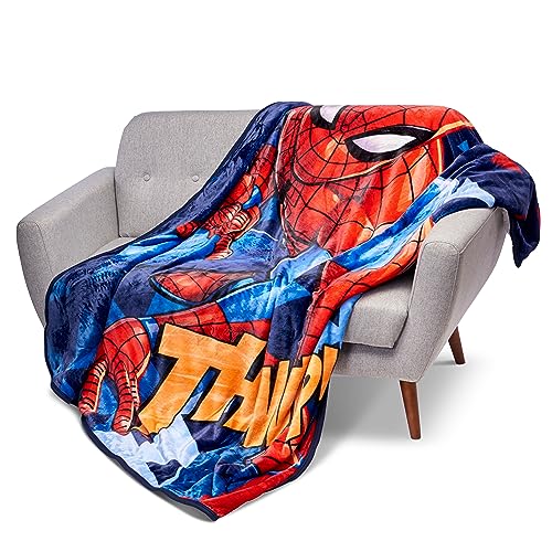 Northwest Spider-Man Silk Touch Sherpa Throw Blanket, 60" x 80", Spidey Stance