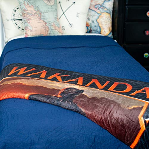 Marvel Black Panther Wakanda Forever Lightweight Fleece Throw Blanket | 45 x 60 inches
