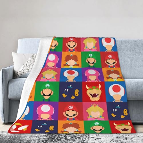 Super Blanket, Super Soft Warm Plush Blanket Cute Cartoon Character Print Blanket for Sofa Bedroom-2-50 * 40"