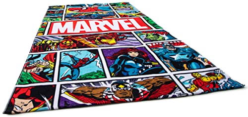 Jay Franco Marvel Comics Vintage Comic Kids Large Bath/Pool/Beach Towel - Super Soft & Absorbent Fade Resistant Cotton Towel, Measures 34 x 64 inches (Official Marvel Product)