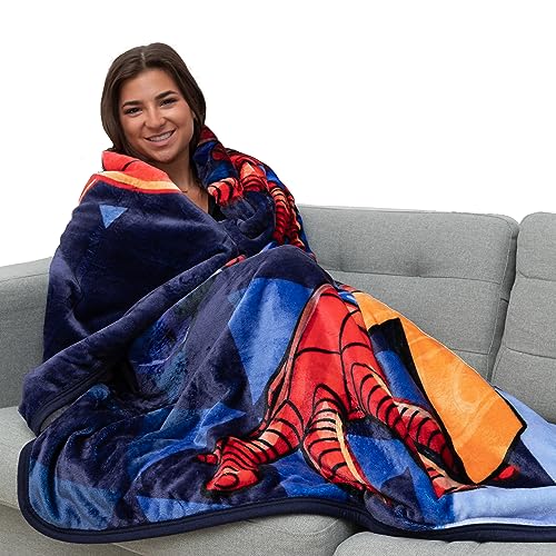 Northwest Spider-Man Silk Touch Sherpa Throw Blanket, 60" x 80", Spidey Stance