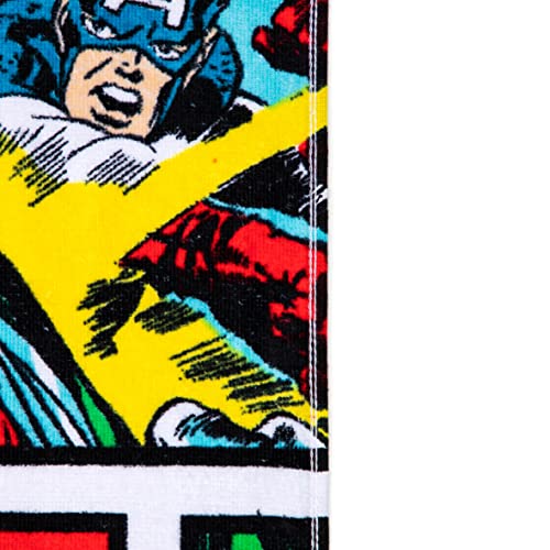 Jay Franco Marvel Comics Vintage Comic Kids Large Bath/Pool/Beach Towel - Super Soft & Absorbent Fade Resistant Cotton Towel, Measures 34 x 64 inches (Official Marvel Product)
