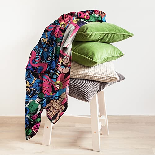 Marvel Universe Characters Legends Fleece Softest Comfy Throw Blanket for Adults | Measures 60 x 50 Inches