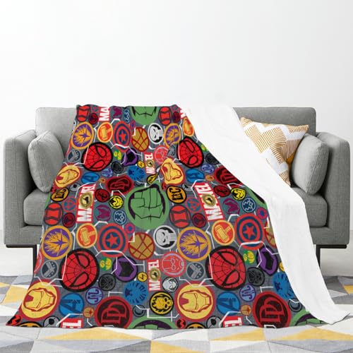 Superhero Spider Print Blanket 40" x 50" Soft Plush Blanket for Couch Car Bed Increase Size Throw Blanket for Living Room Couch Comfortable Bedding Cartoon