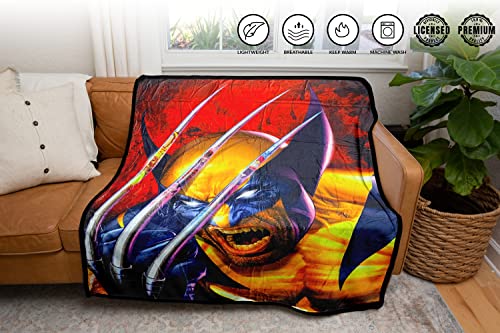 Marvel X-Men Wolverine Claw by Greg Horn Fleece Throw Soft Lightweight Blanket 45x60 Inches