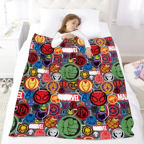 Superhero Spider Print Blanket 40" x 50" Soft Plush Blanket for Couch Car Bed Increase Size Throw Blanket for Living Room Couch Comfortable Bedding Cartoon