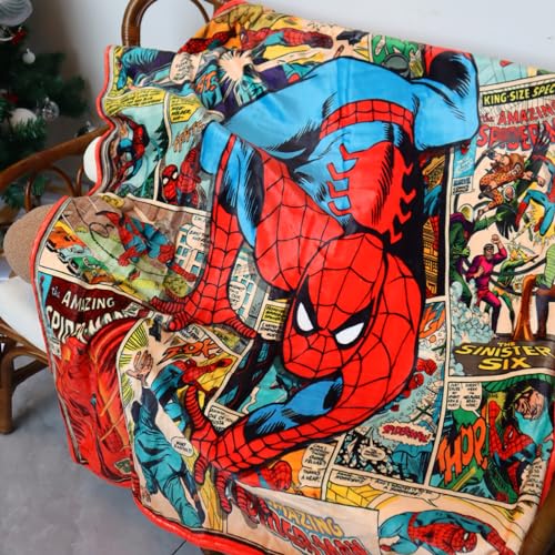 Superhero Spider Blanket Soft Flannel Cozy Throw Blanket for Couch Bed Car-40" x 50"