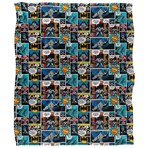 Batman Comic Pattern Officially Licensed Silky Touch Super Soft Throw Blanket 50" x 60"