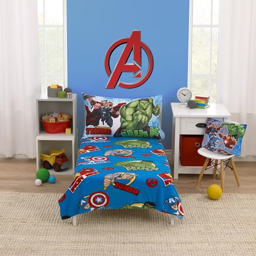 Marvel The Avengers I Am A Hero Blue, Green, and Red Super Soft Toddler Blanket