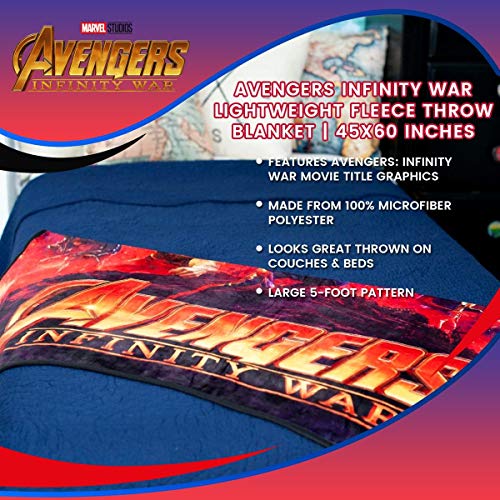 Marvel Avengers Infinity War Lightweight Fleece Throw Blanket| 45x60 Inches