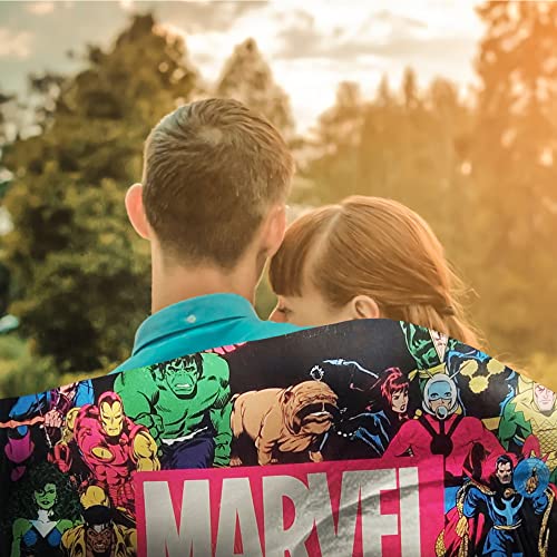 Marvel Universe Characters Legends Fleece Softest Comfy Throw Blanket for Adults | Measures 60 x 50 Inches