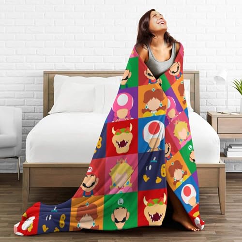 Super Blanket, Super Soft Warm Plush Blanket Cute Cartoon Character Print Blanket for Sofa Bedroom-2-50 * 40"