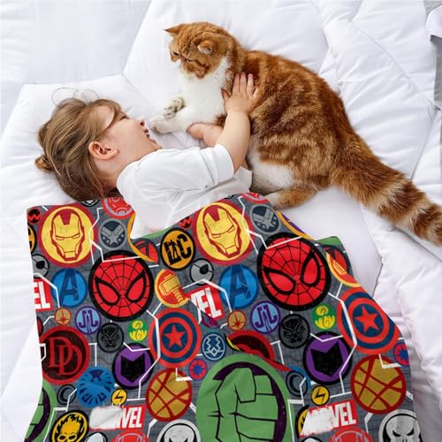 Superhero Spider Print Blanket 40" x 50" Soft Plush Blanket for Couch Car Bed Increase Size Throw Blanket for Living Room Couch Comfortable Bedding Cartoon