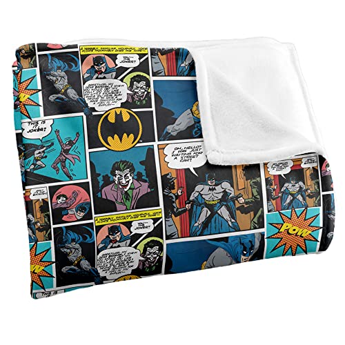 Batman Comic Pattern Officially Licensed Silky Touch Super Soft Throw Blanket 50" x 60"