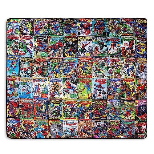 Marvel Spider-Man 60th Anniversary Special Edition Blue Sherpa Throw Blanket