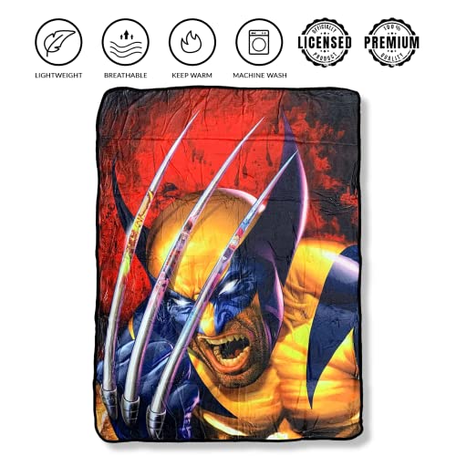 Marvel X-Men Wolverine Claw by Greg Horn Fleece Throw Soft Lightweight Blanket 45x60 Inches
