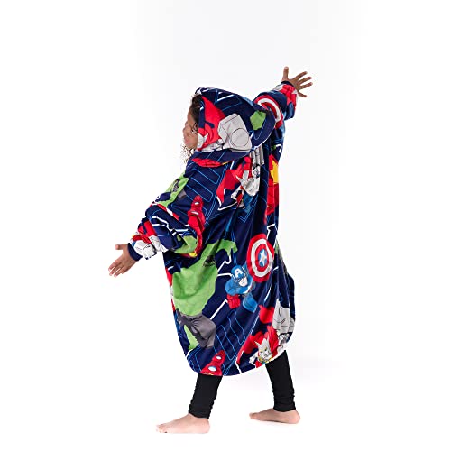 THE COMFY Original JR | Marvel Avengers Blue Comfy | The Original Oversized Sherpa Wearable Blanket for Kids, Seen On Shark Tank, One Size Fits All