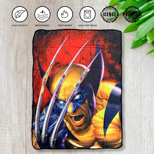 Marvel X-Men Wolverine Claw by Greg Horn Fleece Throw Soft Lightweight Blanket 45x60 Inches