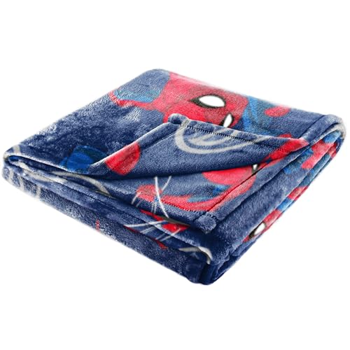 Marvel Spiderman Throw Blanket with Gift Box - Plush Throw Measures 46 x 60 Inches - Super Soft Special Edition Superhero Fleece Bedding