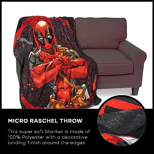 Northwest Deadpool Micro Raschel Throw Blanket, 46" x 60", Tough Guy