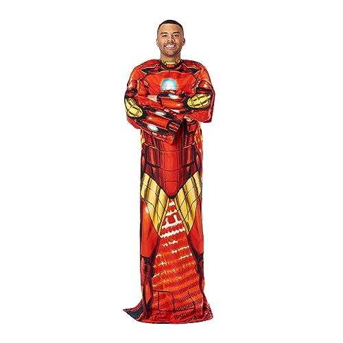 Marvel 1MAR024000002RET 's Iron Man, "Being Iron Man" Adult Comfy Throw Blanket, 48" x 71", Multi Color