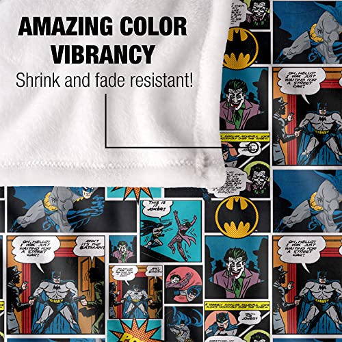 Batman Comic Pattern Officially Licensed Silky Touch Super Soft Throw Blanket 50" x 60"