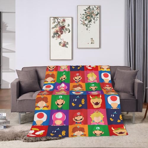 Super Blanket, Super Soft Warm Plush Blanket Cute Cartoon Character Print Blanket for Sofa Bedroom-2-50 * 40"
