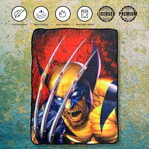Marvel X-Men Wolverine Claw by Greg Horn Fleece Throw Soft Lightweight Blanket 45x60 Inches
